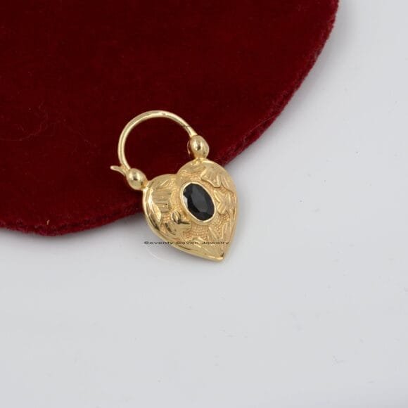 9K Gold Pink Sapphire Padlock, 9K Turquoise Heart Padlock - Image 7