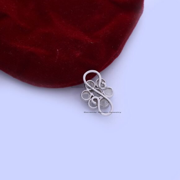 925 Silver Moonstone Flower Padlock, Gemstone Flower Padlock Pendant - Image 4