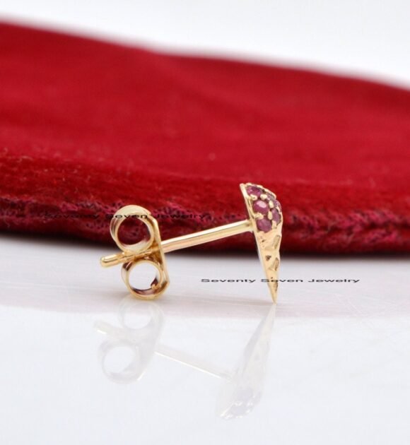 14k Gold Ice Cream Cone Studs, Ice Cream Minimalist Studs - Image 3