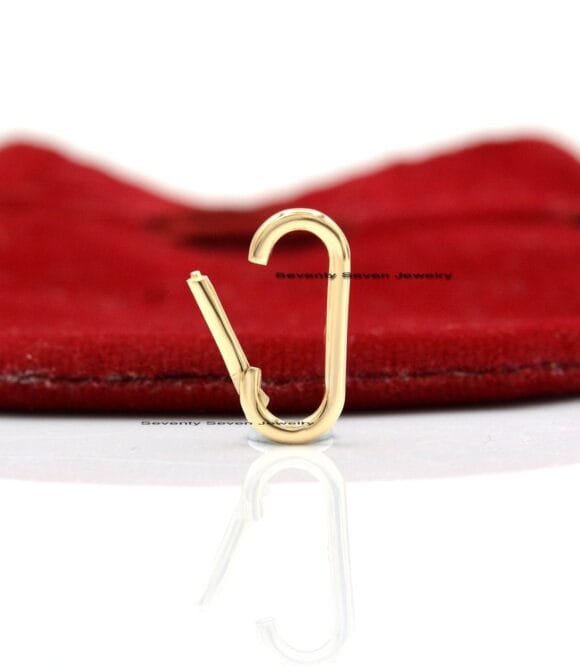 14K Gold Oval Enhancer, 14k Gold Enhancer, 14k Gold Charm Holder - Image 2