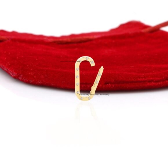 9K Gold Enhancer Charm Holder, Solid Gold Turquoise Enhancer Charm - Image 4