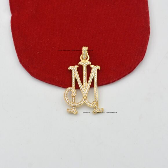 Diamond Monogram Pendant, Custom Monogram Pendant