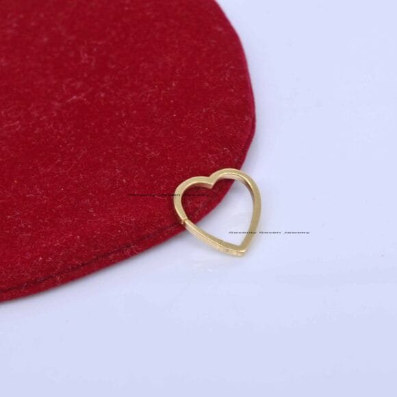 18K Gold Heart Charm Enhancer, 18k Gold Enhancer Link Lock - Image 5