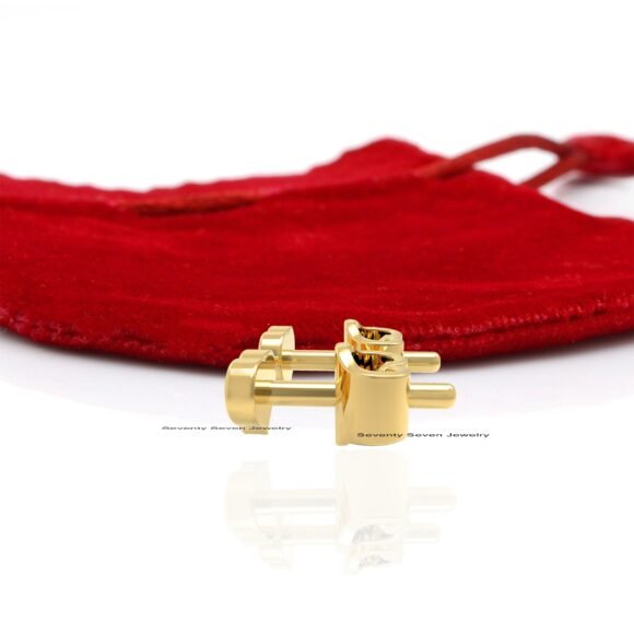 9k Gold Diamond Heart Studs, 9k Dainty Heart Stud - Image 2