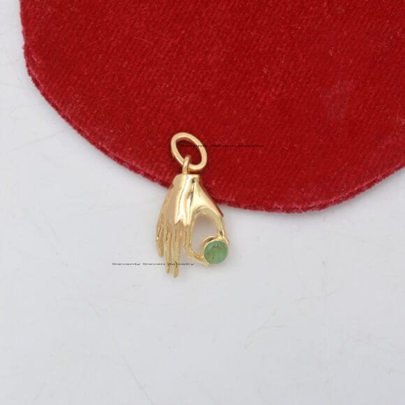 14K Gold Figa Charms Pendant, Figa Hand Pendant - Image 5