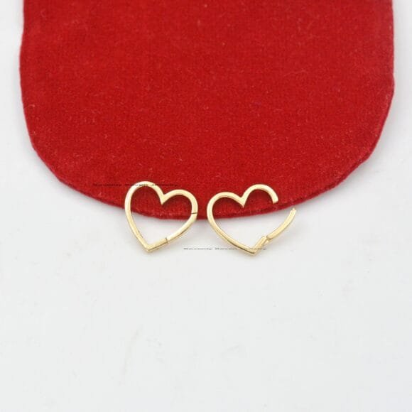 14K Gold Heart Charms Enhancer Link, Gold Enhancer - Image 3