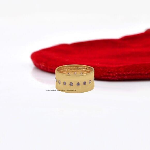 14K Gold Diamond Cigar Band, Solid Gold Cigar Ring - Image 7