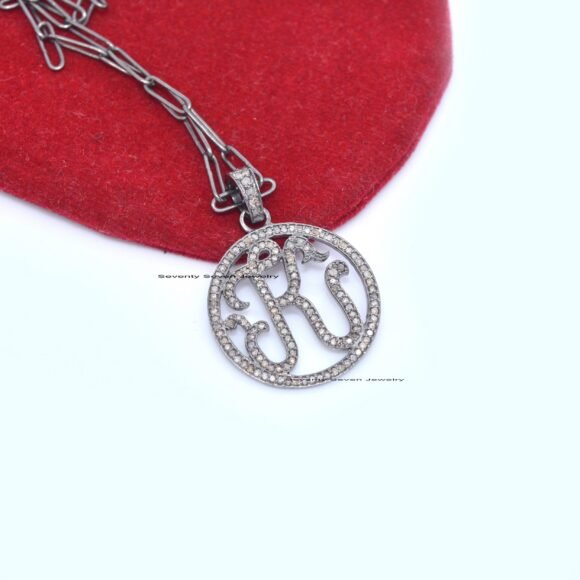 Yellow Gold Plated Monogram, Diamond Monogram - Image 8