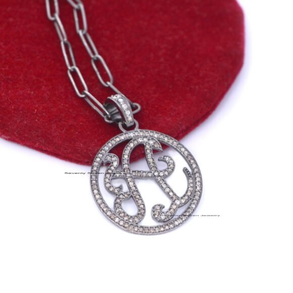 Yellow Gold Plated Monogram, Diamond Monogram - Image 7