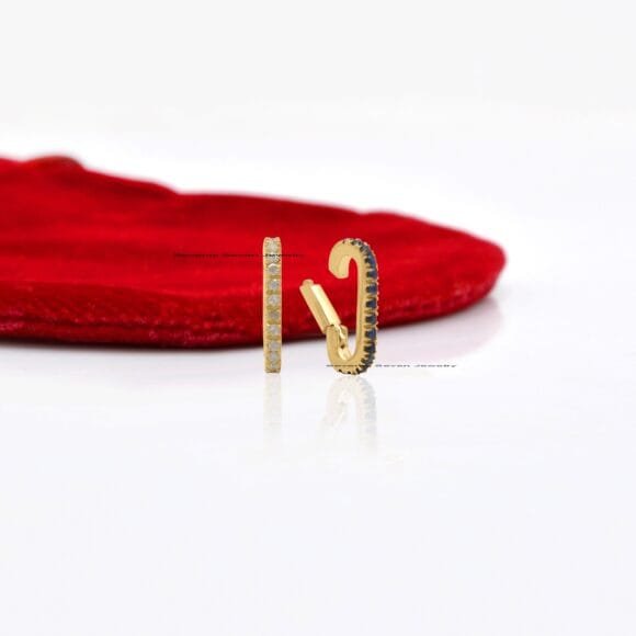 Turquoise Enhancer 14K Gold Charms Holder, SI GH Lab Diamond Gold Elongated Oval - Image 8
