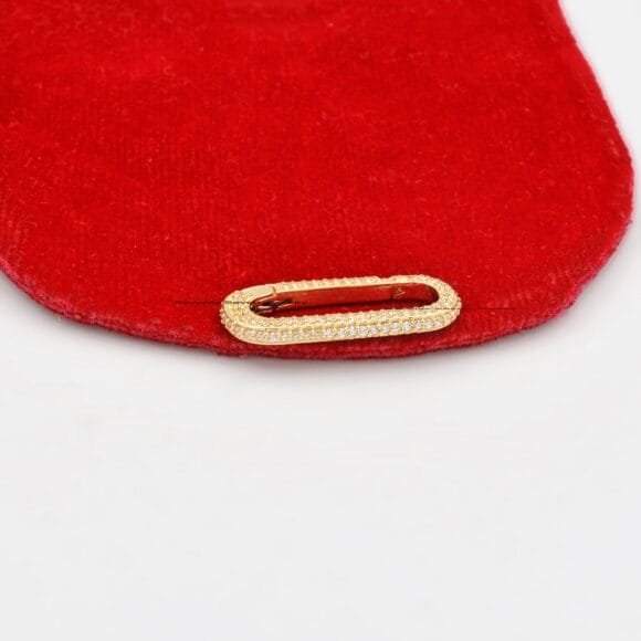 14k Gold Diamond Elongated Enhancer, 3 Side Pave Enhancer Lock - Image 5