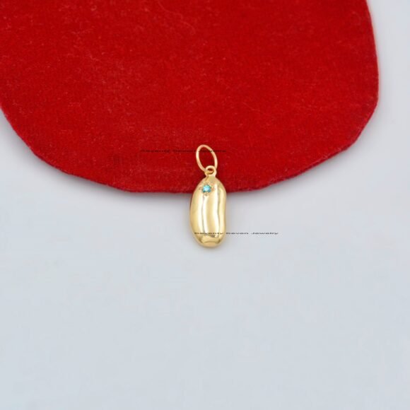 Kidney Beans Pendant, 9k Solid Gold Pendant, Pendant for Necklace - Image 5