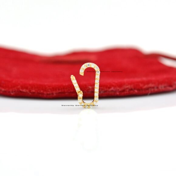 Turquoise Elongated Oval 14K Gold Charm Enhancer, 14K Gold Oval Charm Holder - Image 3