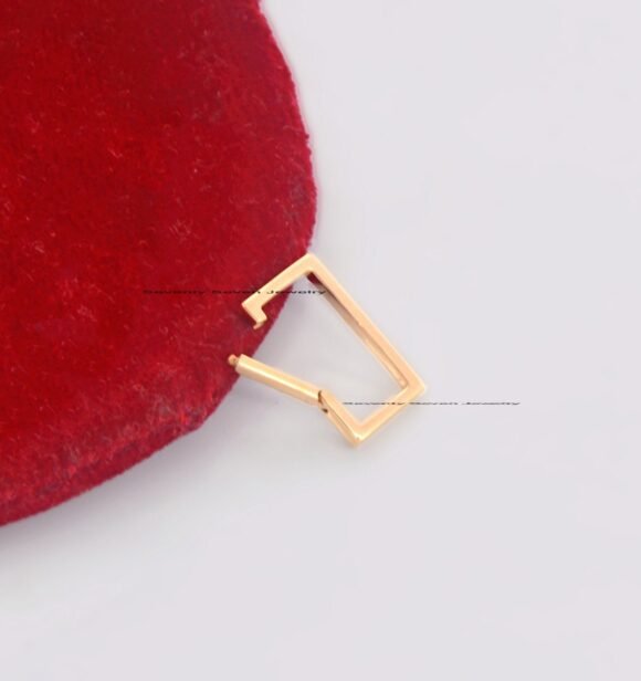 Solid Enhancer 9K Gold Square Charms Holder, Enhancer Link - Image 3