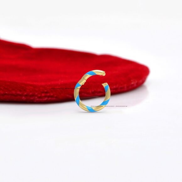 14k Gold Enamel Round Charm Enhancer, Gold Enamel Charms Holder - Image 5