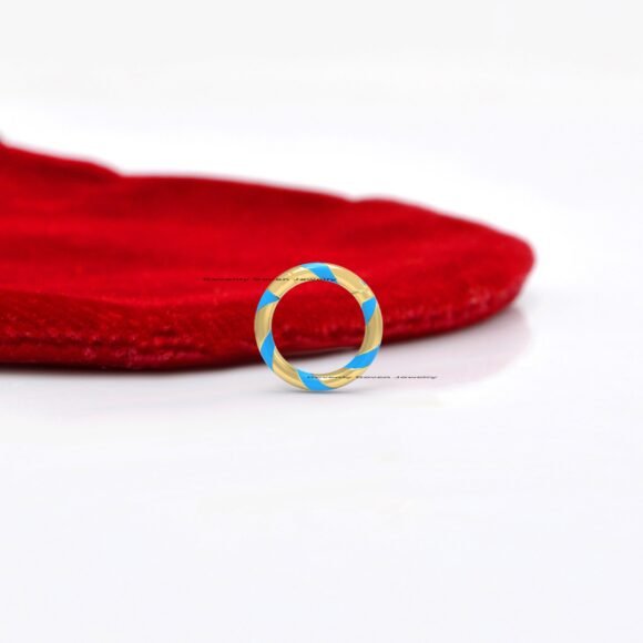 14k Gold Enamel Round Charm Enhancer, Gold Enamel Charms Holder - Image 10