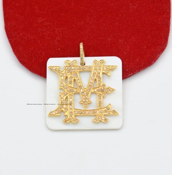 925 Silver Dog Tag Letter Monogram Pendant, Unique 2 Letter Monogram - Image 3
