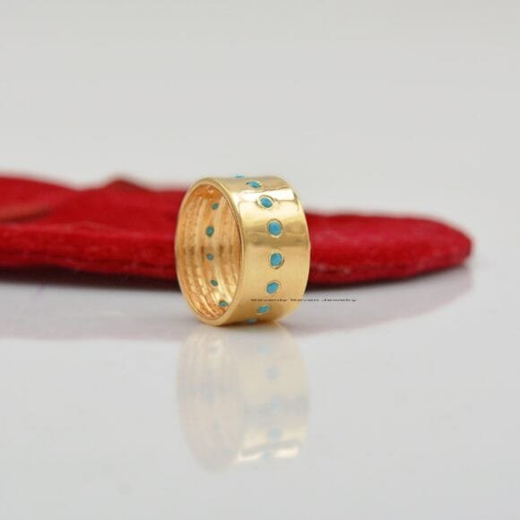 14K Gold Diamond Cigar Band, Solid Gold Cigar Ring - Image 3
