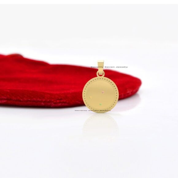 925 Silver Enamel Round Pendant, Diamond Engraving Pendant - Image 3