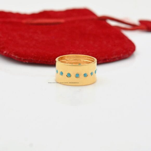 14K Gold Diamond Cigar Band, Solid Gold Cigar Ring - Image 8