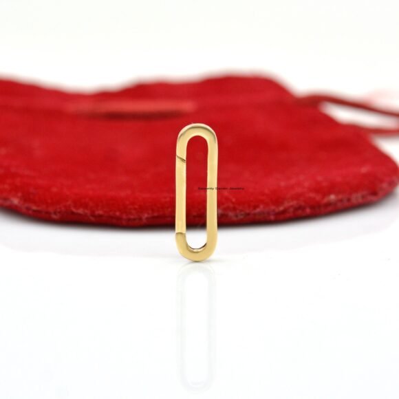 9K Gold Elongated Oval Enhancer, 9K Gold Diamond Elongated Enhancer Charms Holder - Image 3