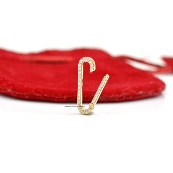 9K Gold Elongated Oval Enhancer, 9K Gold Diamond Elongated Enhancer Charms Holder