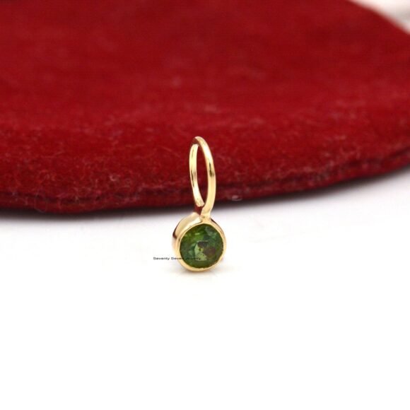 Tiny Drop 14K Gold Pendant, Gold Gemstone Tiny Drop Charms - Image 4