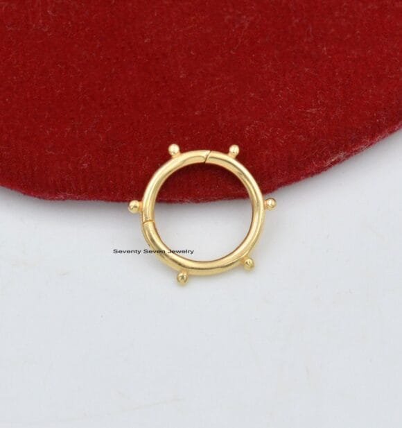 14K Gold Round Ball Enhancer, Solid Gold Enhancer Charm Lock - Image 3