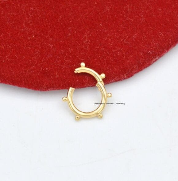 14K Gold Round Ball Enhancer, Solid Gold Enhancer Charm Lock