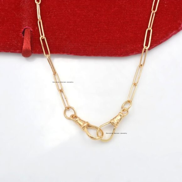 925 Silver Swivel Link Chain Necklace, Connector Chain Necklace - Image 3