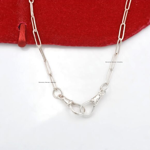 925 Silver Swivel Link Chain Necklace, Connector Chain Necklace - Image 4