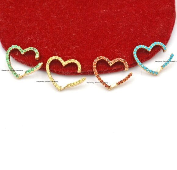 Gemstone Heart Enhancer 14k Gold Diamond Heart Charm Enhancer - Image 2