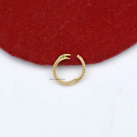Diamond Snake Charm 14k Gold Enhancer, Gold Snake Enhancer - Image 5