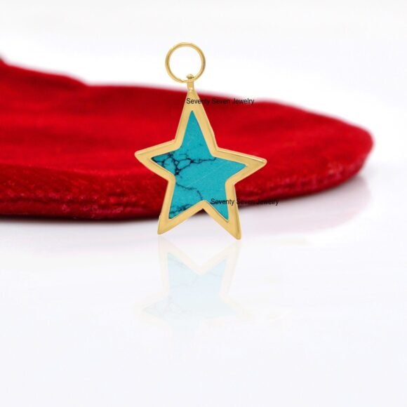 925 Silver Lapis Star Pendant, Lapis Star Necklace - Image 3