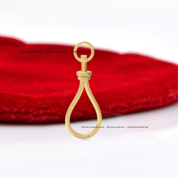 9K Solid Gold Shepherd Enhancer, Anchor Hook Charm - Image 2