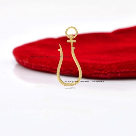 9K Solid Gold Shepherd Enhancer, Anchor Hook Charm