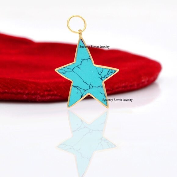 925 Silver Lapis Star Pendant, Lapis Star Necklace - Image 2