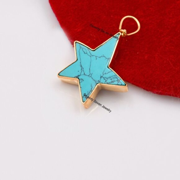 925 Silver Lapis Star Pendant, Lapis Star Necklace - Image 4