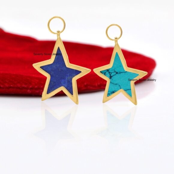 925 Silver Lapis Star Pendant, Lapis Star Necklace - Image 5