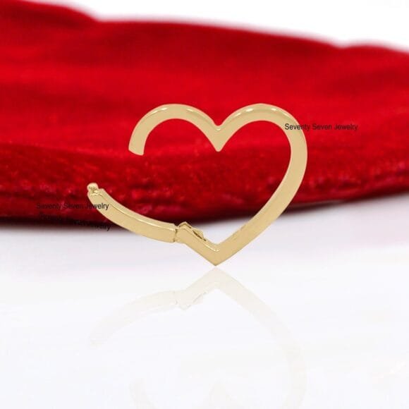 14K Gold Heart Charms Enhancer Link, Gold Enhancer - Image 2