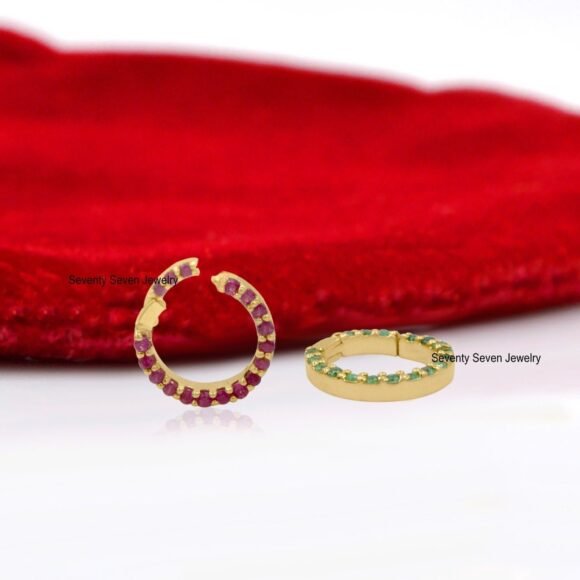 Circle Enhancer 14K Gold Charms Holder, Lab  SI-GH Diamond Charm - Image 5