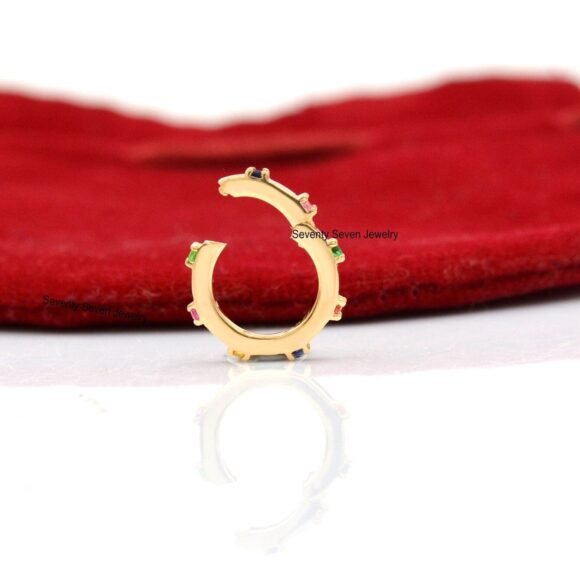 Elongated Circle 9k Gold Round Enhancer, 9K Ball Turquoise Enhancer