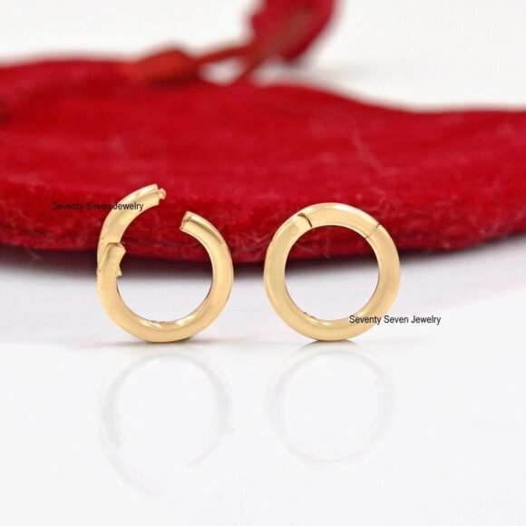 Circle Enhancer 9K Gold Round Charm Holder, 9K Enhancer Lock