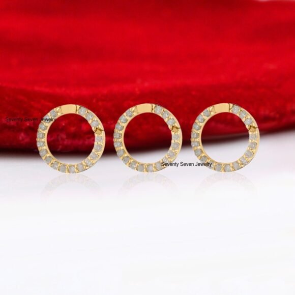 9K Solid Gold Enhancer Charms Holder, Gold Diamond Charm Enhancer - Image 2
