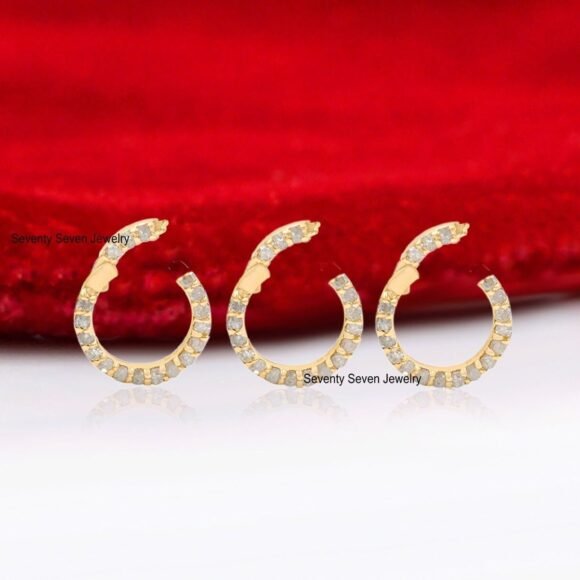9K Solid Gold Enhancer Charms Holder, Gold Diamond Charm Enhancer