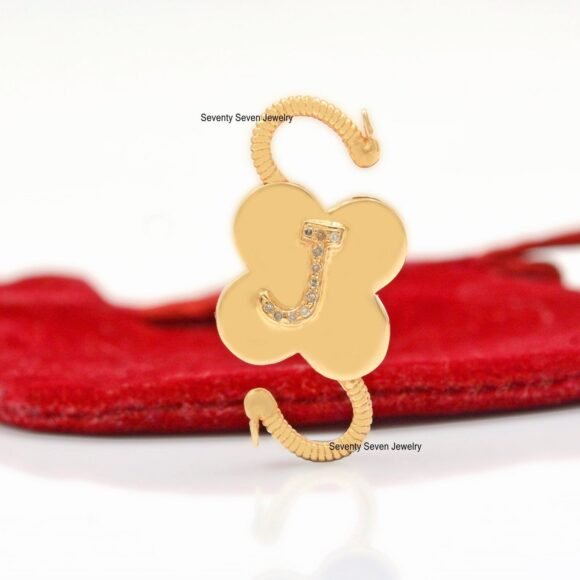 925 Silver Initial Padlock, Pave Diamond Padlock, Diamond Letter - Image 2
