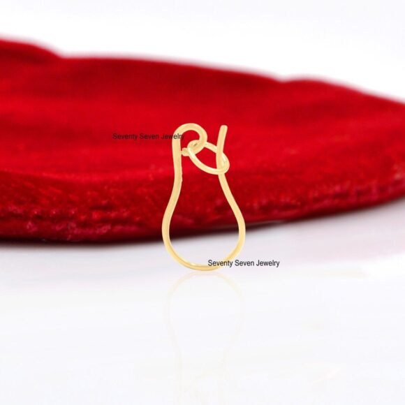Solid 9K Gold Shepherds Hook, Gold Charm Enhancer Jewelry - Image 4