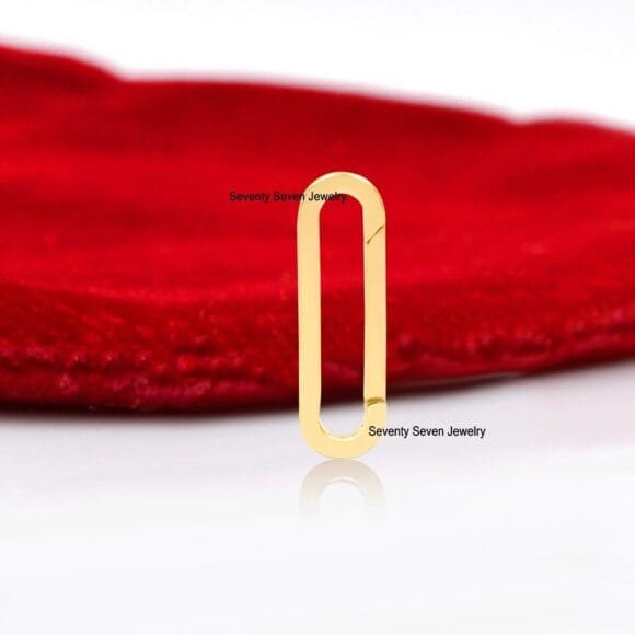 14K Gold Elongated Oval Enhancer, 14K Gold Enhancer Charm Holder - Image 3