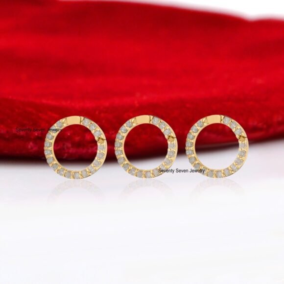 14K Gold Diamond Circle Enhancer, Charm Enhancer Gold - Image 6