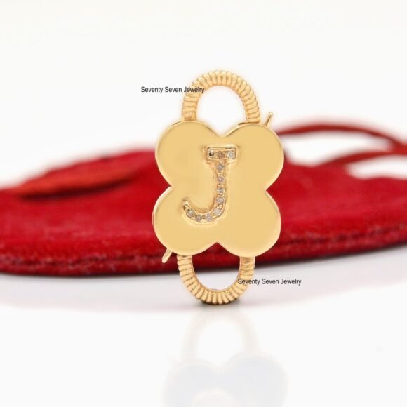 925 Silver Initial Padlock, Pave Diamond Padlock, Diamond Letter